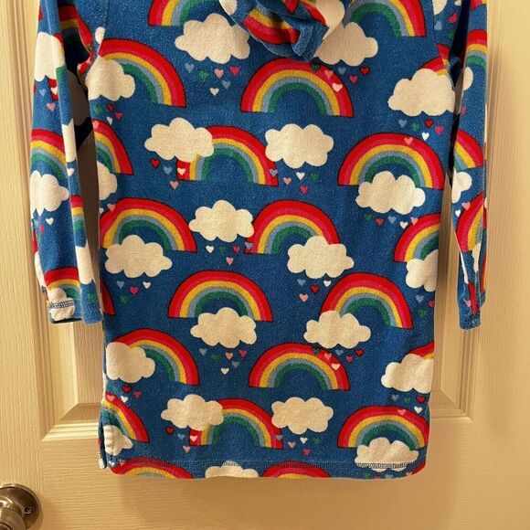 Mini Boden Rainbow Swim Dress Cover Up Towelling Terry Hooded Girls Size 7-8 - Picture 10 of 11